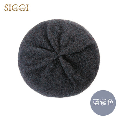

Siggi SI99271 hat female autumn winter winter Korean version of the tide ladies students berets ladies new products new school wind Japanese small fresh blue purple hat wide 24CM