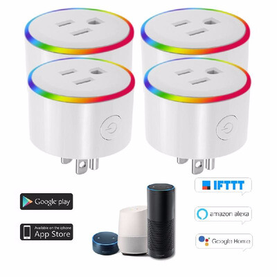 

WiFi Smart Plug LED Indicator Voice Control for Amazon Alexa&for Google Home