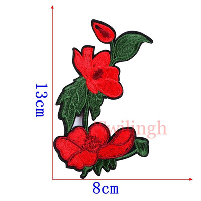 

1 Pcs Flower Patches Sequined Sticker Sew Iron On Patch Red Rose Flowers Applique Garment DIY Clothes Repair Badges For Wedding
