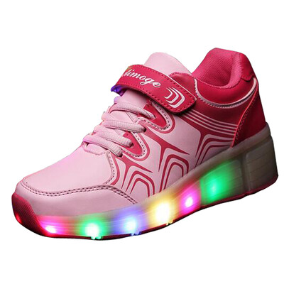

Cool Kid Youth Girl Boy LED Light Up Wheels Roller Shoes Skates Sneakers
