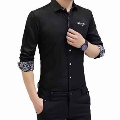 

2018 Autumn New Mens Shirt brand luxury mens casual long-sleeved short-sleeved dress shirt lapel floral shirt mens clothing