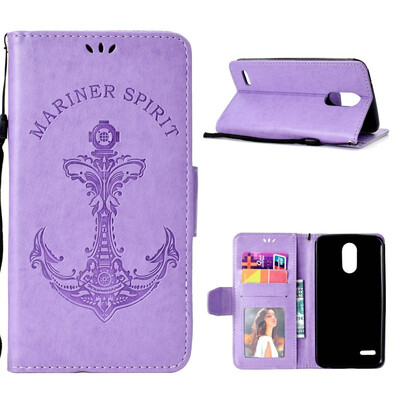 

MOONCASE Huawei Y5 Prime 2018 Embossed Mermaid Anchor Leather Case - Purple
