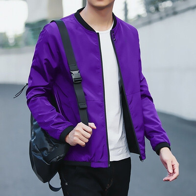 

Plus Size 2018 Mens Fashionable Casual Zippers Jackets Solid Color Stand Collar Cardigan Jacket
