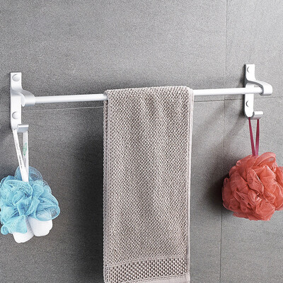 

Jiebi Shi bathroom bathroom rack free punching space aluminum single rod towel rack towel rack with hook 60cm