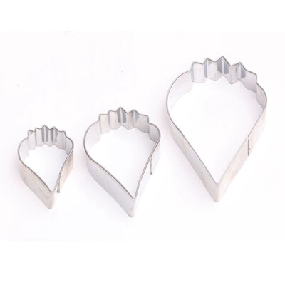 

UpperX 1 set of 3 pieces of stainless steel turn sugar cake molds poppy flower petal mold A3586747cm4735cm3425cm