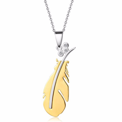 

Womens Feather Design Stainless Steel Pendant Necklaces