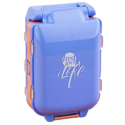 

Gagarin portable small kit one week large capacity removable kit cute sub-box storage box storage box blue