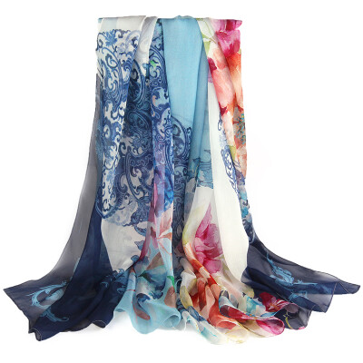 

【Jingdong Supermarket】 Shanghai Stories (STORY Of SHANGHAI) Ruyi Flower Silk Scarves Women Silk Shawl Scarf