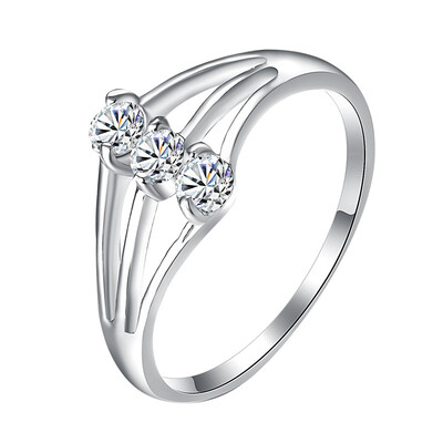 

Yoursfs Three Stone Ring 18K White Gold Plated Hollow Out Australia Crystal Ring for Women Wedding