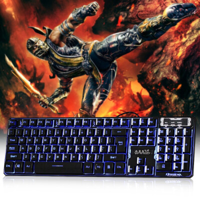 

RUYINIAO K30 18M 104 Keys Three Backlight Colors USB Wired Gaming Keyboard 4 Levels light brightness Ultra-thin keyboard