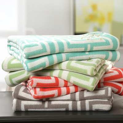 

Yudian Tang towel was knitted blanket office nap blanket blanket towel was single blanket light blue 127X153cm