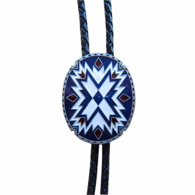 

American Southwest Pattern Totem Oval Wedding Bolo Tie also Stock in US
