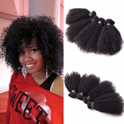 

Amazing Star Peruvian Virgin Hair Afro Kinky Curly 4 Bundles Afro Kinky Curly Hair Bundles Human Hair Weave Soft&Full