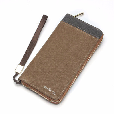

Vintage Canvas Handbag Men Wallet Long Students Phone Bag