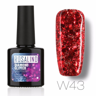 

ROSALIND Gel 1S PBlack Bottle 10ML Diamond Glitter W01-29 Gel Nail Polish Semi Permanent Nail Art UV&LED Soak-Off gel lacquer