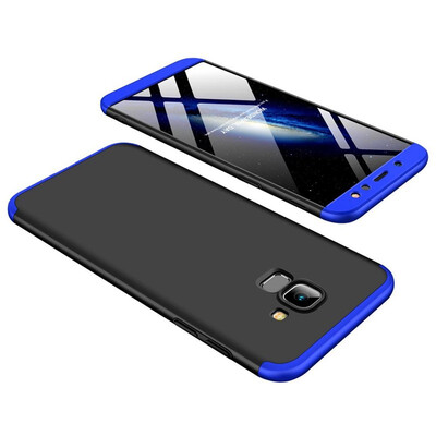 

MOONCASE Three-parts structure design Full Protection Hard Plastic Combination Case for Samsung Galaxy A6 2018 Black Blue