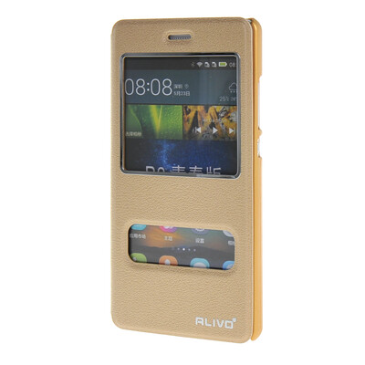 

MOONCASE ЧЕХОЛ ДЛЯ Huawei Ascend P8 Lite View Window Leather Flip Bracket Back Cover Gold