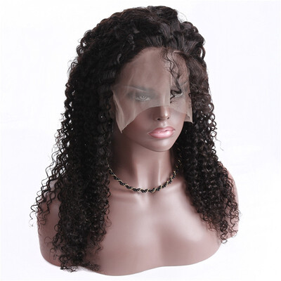 

HCDIVA Full Lace Human Hair Wigs Kinky Curly 150 Density with Baby Hair 10-24" Natural Black Brazilian Hair For Women