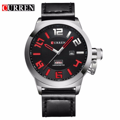 

Curren Watches 2018 watch men top brand luxury relogio masculino Quartz Wristwatch leather band 8270