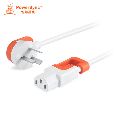 

Baoer Xingke 3 plug male to mother computer host display household appliances power cord 90 degree word tail white orange 05 m 3PG-MP00001 MPPB9005
