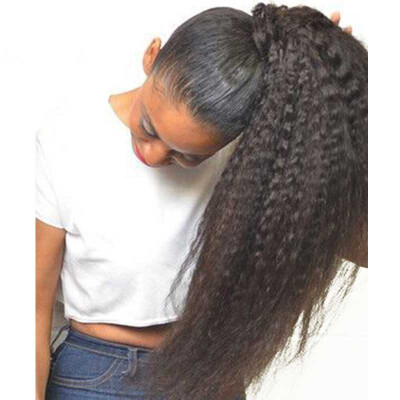 

Kinky Straight Ponytails Clip In Human Hair Ponytail Brazilian Virgin Human Hair Dolago