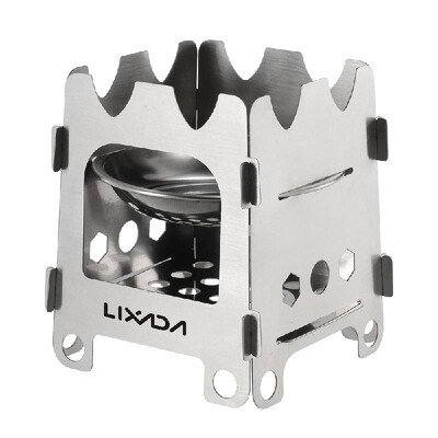 

Romacci Lixada Outdoor Camping Stove Portable Ultralight Folding Stainless Steel Wood Stove Pocket Alcohol Stove with Alcohol Tray
