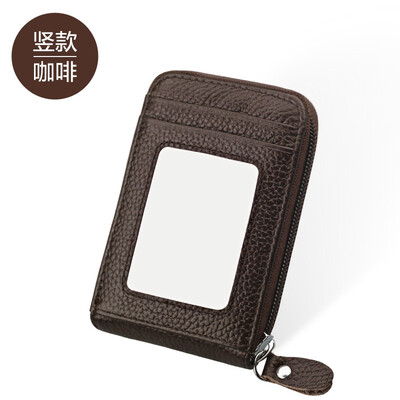 

The first layer of leather rfid credit card card accordion Korean card package card set horizontal&vertical business card package multi-card wallet