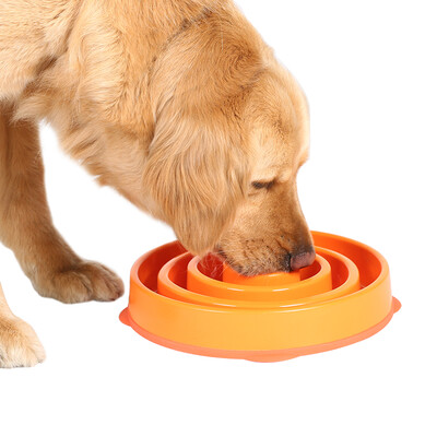 

Kyjen anti-smashing dog bowl cat rice bowl golden hair rice bowl large dog slow food bowl orange green L