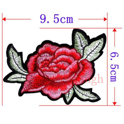 

1 Piece Patches Red Flower Embroidered Patch 3D Applique DIY Sewing Repair Accessories Fabric Stickers Wedding Clothing Patches