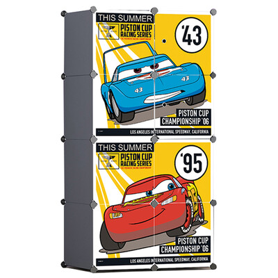 

Disney DISNEY McQueen storage cabinet simple wardrobe various optional 8 door 6 grid 1 hanging deep resin plastic wardrobe adult baby child combination locker