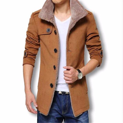 

Winter Long Wool Coat Men Jackets And Coats Slim Fit Mens Windbreaker High Quality Trench Coat Plus Size 2018 Hot Sale Jacket