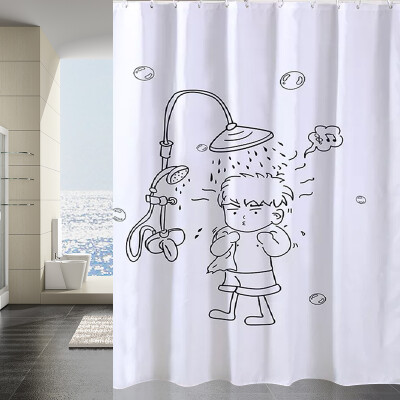 

Mercure guest Nordic polyester padded shower curtain small naughty 180200CM plumb waterproof&mildew impervious machine shower curtain hotel bathroom curtain waterproof partition curtain