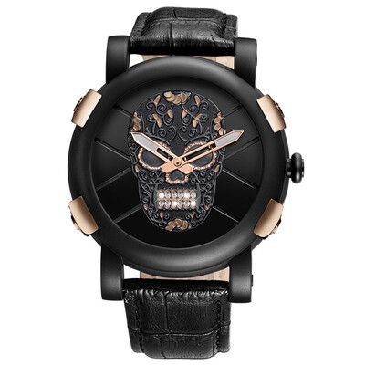

Pirate Skeleton Skull Quartz Men Watches Luxury Waterproof Leather Men Sports Watch Relogio Masculino