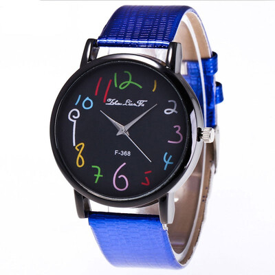 

Funny Digital Watches Women Mens PU Leather Band Analog Quartz Watch Ladies Casual Large Dial Wrist Watches