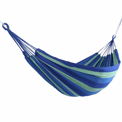 

Portable Garden Canvas Hammock Canvas Bed Camping Hanging Porch Backyard Indoor Outdoor Swing Blue