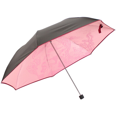 

Paradise umbrella constellation message black silk silk screen constellation three fold pencil sunny umbrella sun umbrella pink 33245E