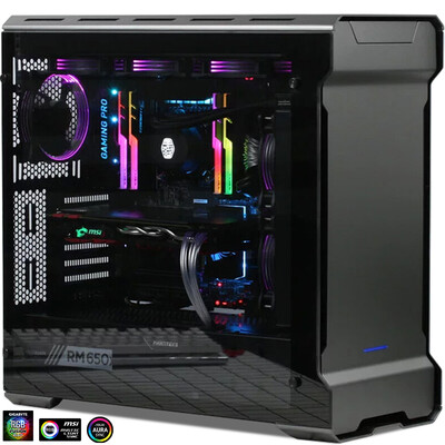 

Wind hunter PHANTEKS 515ETG ochre black double tempered glass RGB esports aluminum shell water cooled computer case 3 mm aluminum with fan support 2x280 water cooling