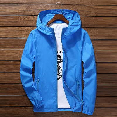 

Mens Ultra-Thin Breathable Solid Color Beach Sports Outdoor Quick-Drying Jacket