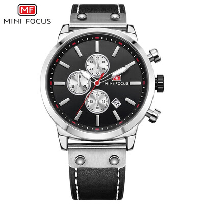 

MINI FOCUS Leather Strap Fashion Sport Men Quartz Watch MF0110G