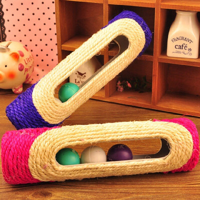 

Cntomlv Pet Cat Toy Scratching Posts Trapped With 3 Ball Sisal Training Sharpen their Claws Funny Pets Toys for Cats Random Color
