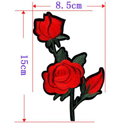 

1 Piece Patches Red Flower Embroidered Patch 3D Applique DIY Sewing Repair Accessories Fabric Stickers Wedding Clothing Patches