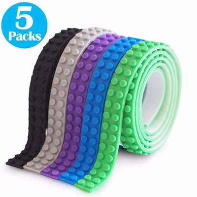 

Block Tapes for Toys Building Block Tape Non-Toxic Food Grade Silicone Toys for Kids Adults Reusable Multi Colour Cool Pack