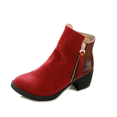 

women high heel half short ankle boots winter martin snow boots fashion footwear warm heels boot shoes