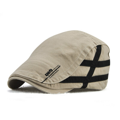 

Jamont Summer Cotton Striped Newsboy Hat British Gentleman Duckbill Visor Golf Peaked Caps Casual Boina Cap Men Flat Beret Hats