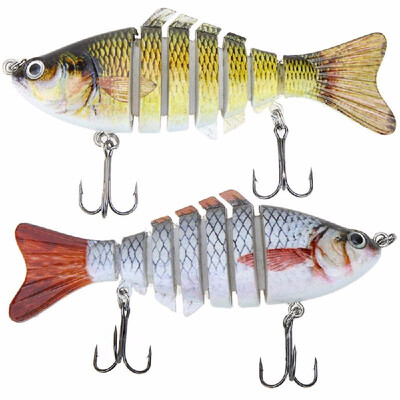 

Live Fishing Lures Lixada 10cm4" 155g Bionic Multi Jointed Fishing Lure SUN-FISH Lifelike Hard Bait