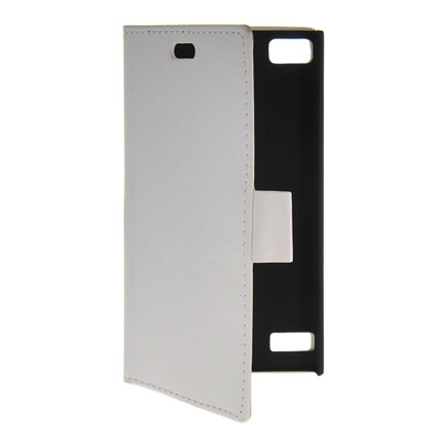 

MOONCASE Slim Leather Side Flip Wallet Card Holder Pouch with Kickstand Shell Back Case Cover for BlackBerry Z3 White