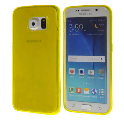 

MOONCASE Smooth Skin Soft Silicone Gel TPU Flexible Shell Protective Case Cover for Samsung Galaxy S6 Edge Yellow 03