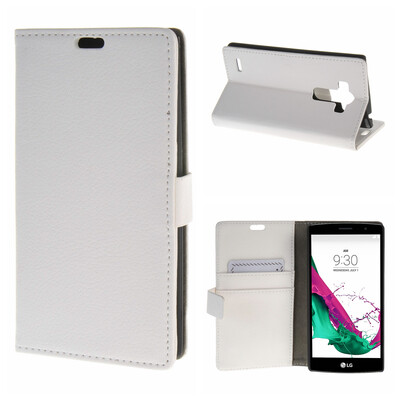 

MOONCASE ЧЕХОЛ ДЛЯ LG G4 Beat G4S High quality Leather Flip Wallet Card Holder Bracket Back Pouch White