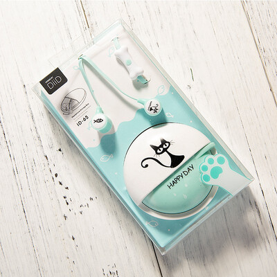 

3563mm wired cute cat call headset for Apple Android MP3&MP4 with cute wire box