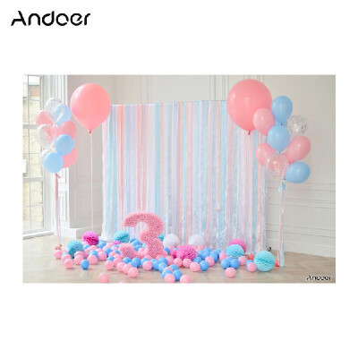

Andoer 21 15m7 5ft Third Birthday Backdrop Cake Balloon Fireplace Window Photography Background Children Baby Girl Kids Pho